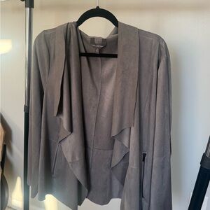 Nwt The Limited Gray Wrap Jacket Faux Leather Womens Size 2x